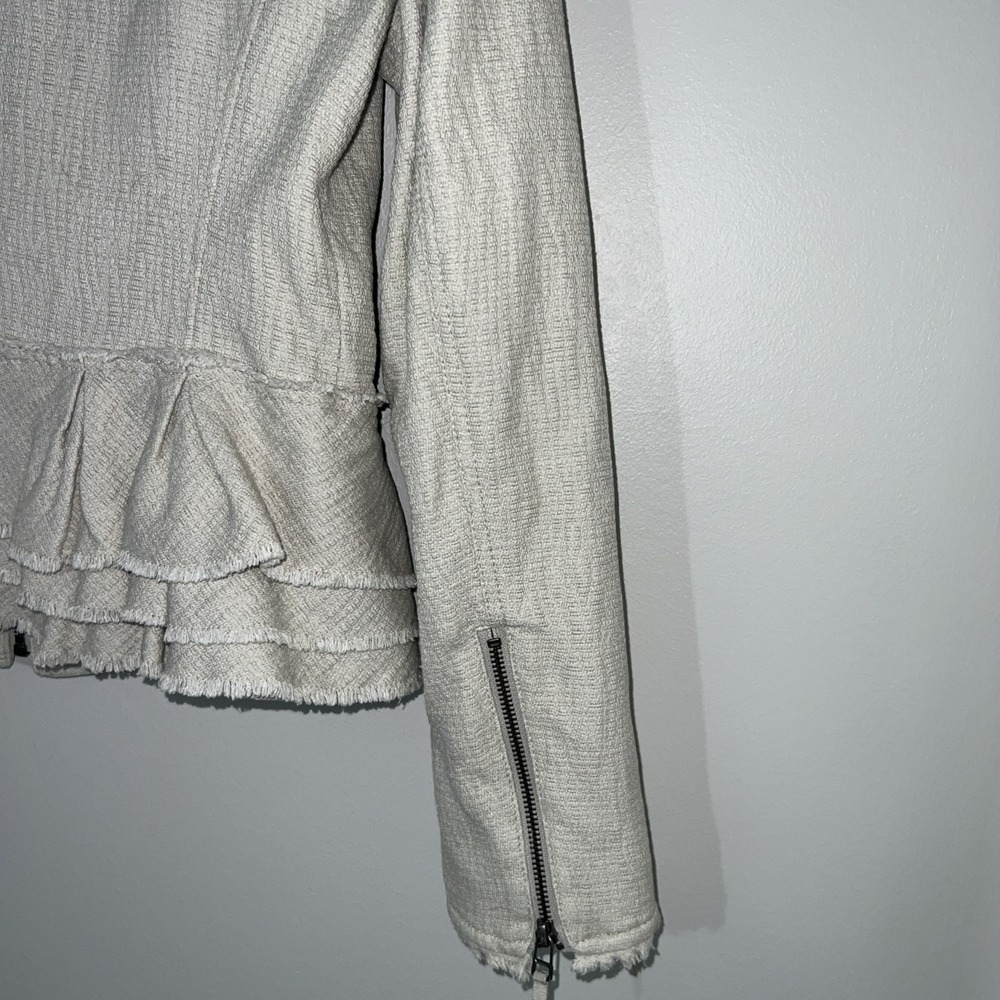 Banana‎ Republic Womens Cream Tweed Peplum Style Blazer With Stretch Size 14 EUC - Picture 16 of 16